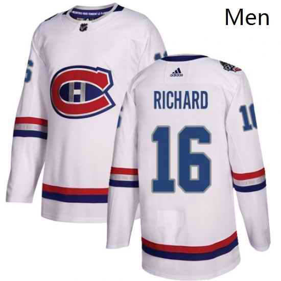 Mens Adidas Montreal Canadiens 16 Henri Richard Authentic White 2017 100 Classic NHL Jersey